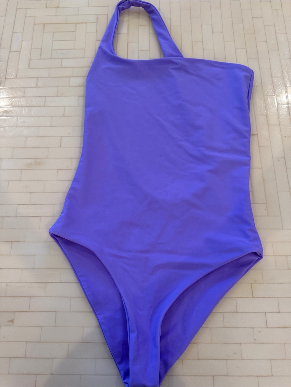Jade One-Shoulder One-Piece Swimsuit in Lavender Purple